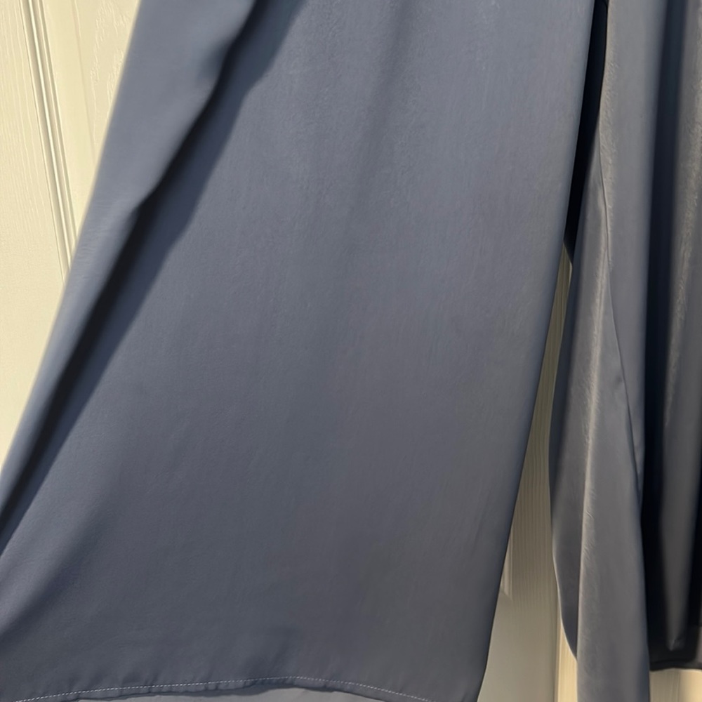 Blue silky wide leg pants